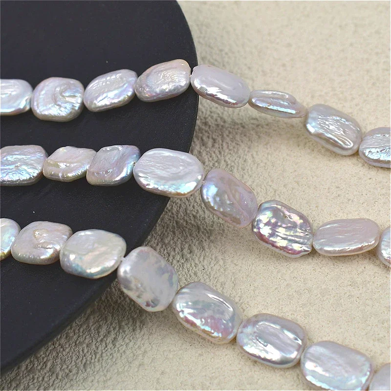 12x16mm 4A Natural Freshwater White Rectangle Pearl Well-polished Loose Rare Bead Jewelry Make DIY Necklace Bracelet Accessories