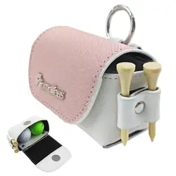 Bolsa de golf de cuero PU rosa, bolsa de bolsillo para pelotas de Golf, cinturón de golf para colgar en la cintura, bolsa de almacenamiento de cintura portátil, accesorios de golf