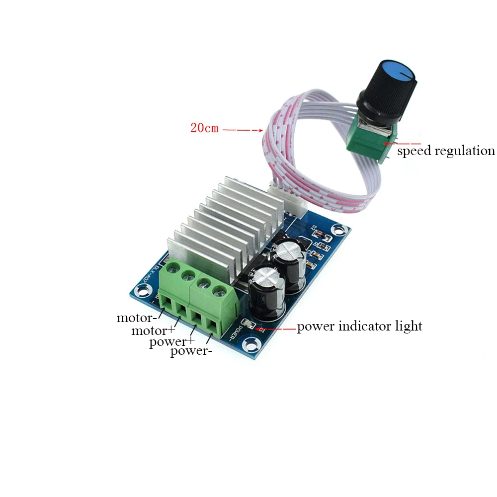 PWM DC Motor Governor DC 12-24V 20A Motor Speed Controller Adjustable Regulator Temperature Regulating Dimming Switch