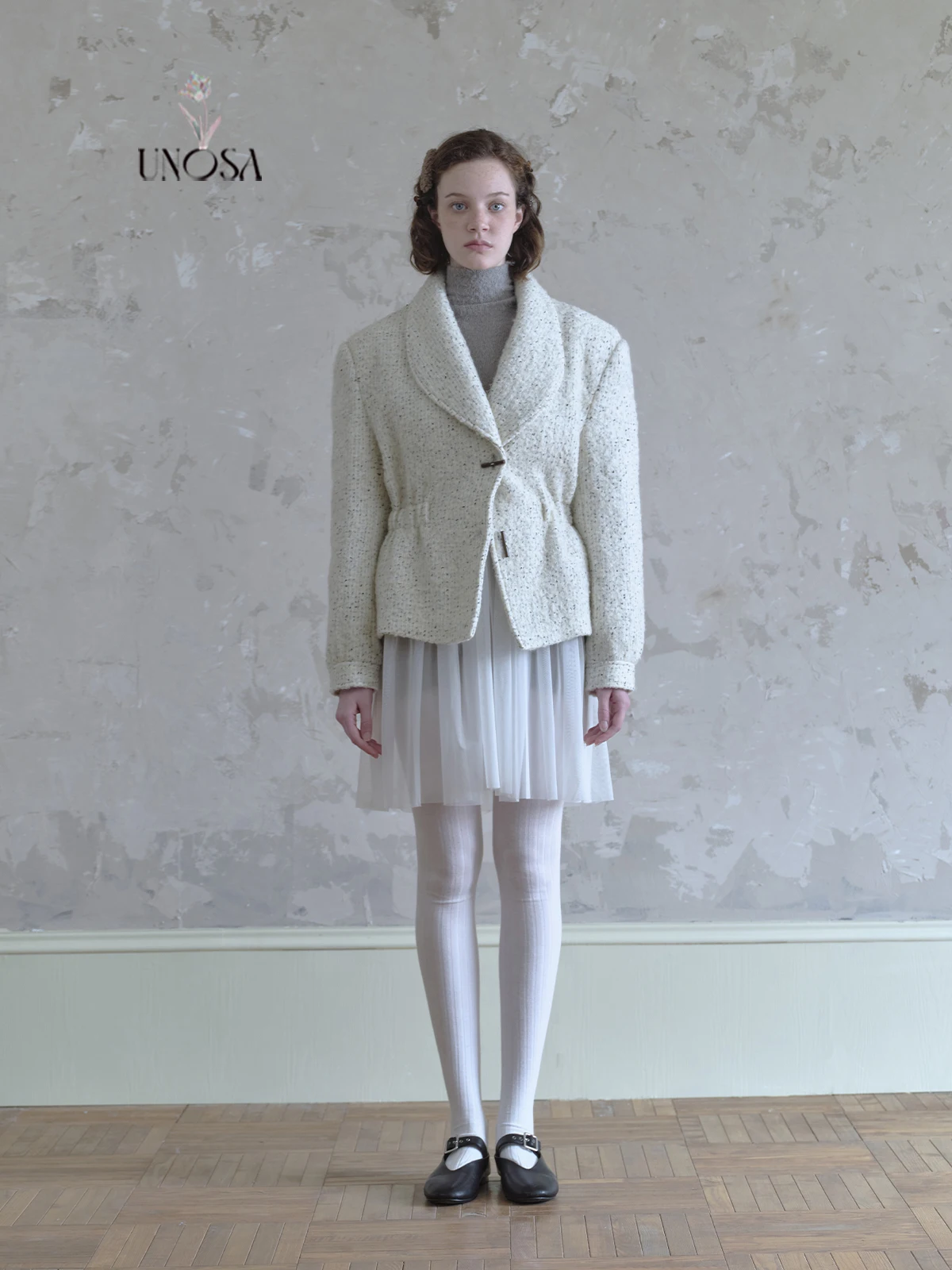 

Женская осенняя верхняя одежда SA Original Design: белая куртка с круглым воротником, приталенная, с меховой отделкой, в стиле орт-круглый мех