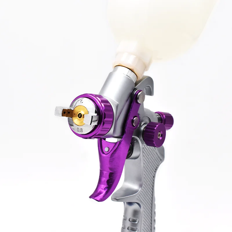 Auarita pistol semprot HVLP, pistol semprot H-891 kualitas tinggi 0.8mm mulut pipa 250ml cangkir portabel dengan Aksesori