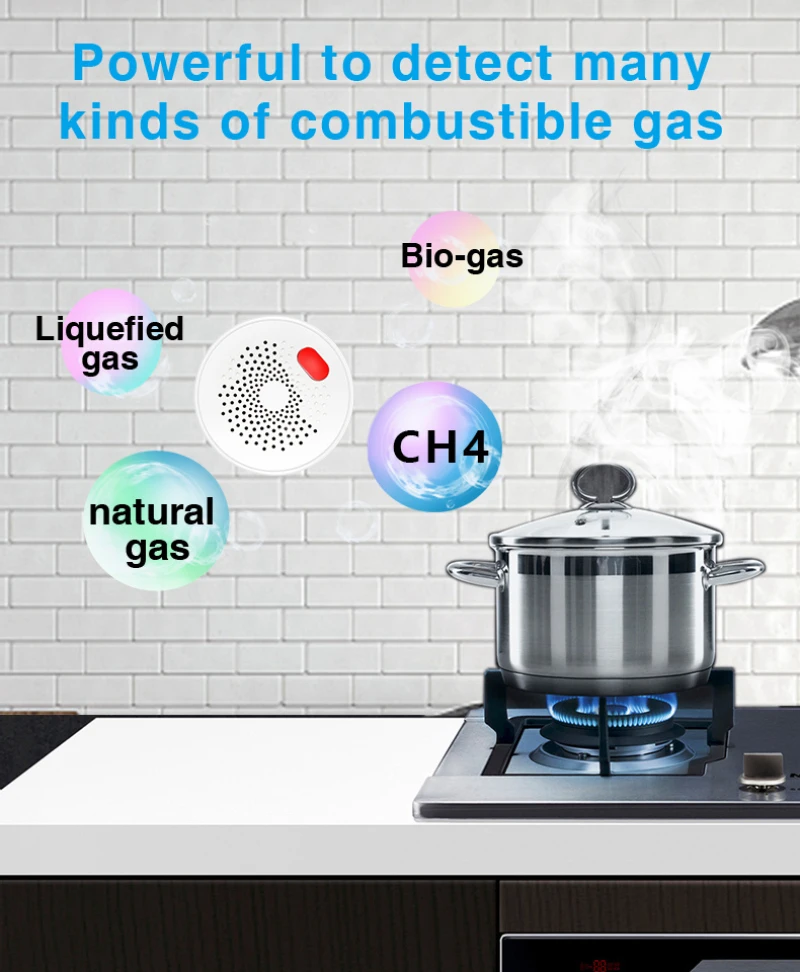 Tuya умный дом Wi-Fi датчик природного газа горючий бытовой умный сжиженный нефтяной газ сигнализация утечки детектор пожарная безопасность защита