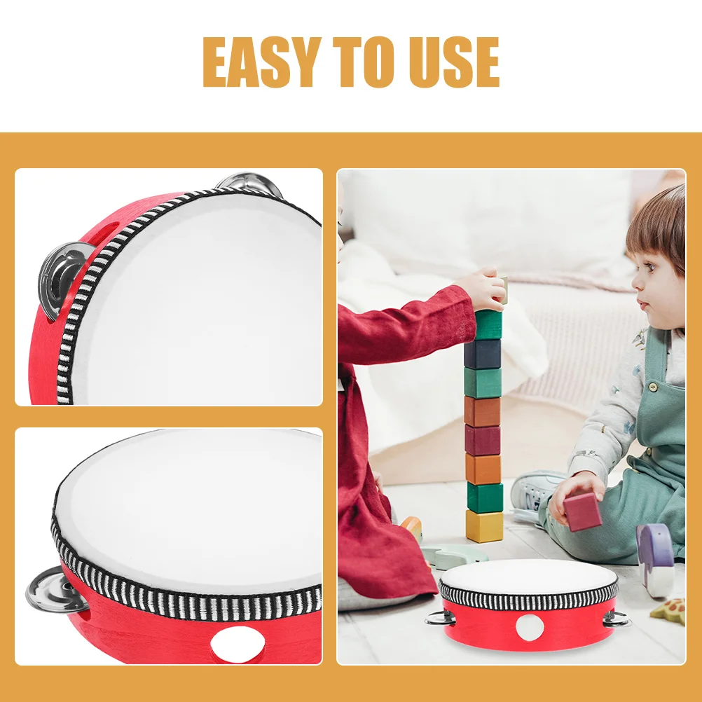 

2 Pcs Tambourine Tambourines for Adults Percussion Instruments Aldult Music Drum
