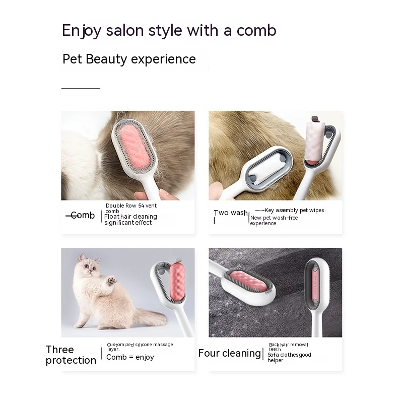 Cat Pet Cleaning Comb, Cat and Dog Hair Removal Brush, Cleaning Pet Grooming Brush, Water Injection, Massage, Pet Supplies