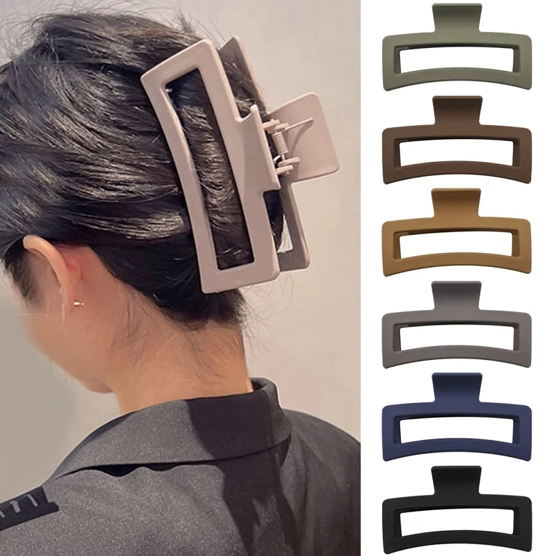 Baru 13Cm Matte Besar Kebesaran Klip Rambut Cakar Kepiting Wanita Hiu Jepit Rambut Penjepit Jepit Rambut Mode Aksesori Rambut