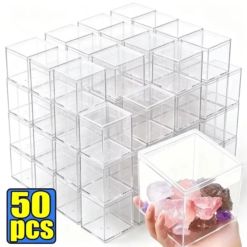 Transparent Plastic Boxes DIY Candy Dessert Display Packaging Gift Box Ornament Boutique Square Storage Jewelry Boxes Wholesale