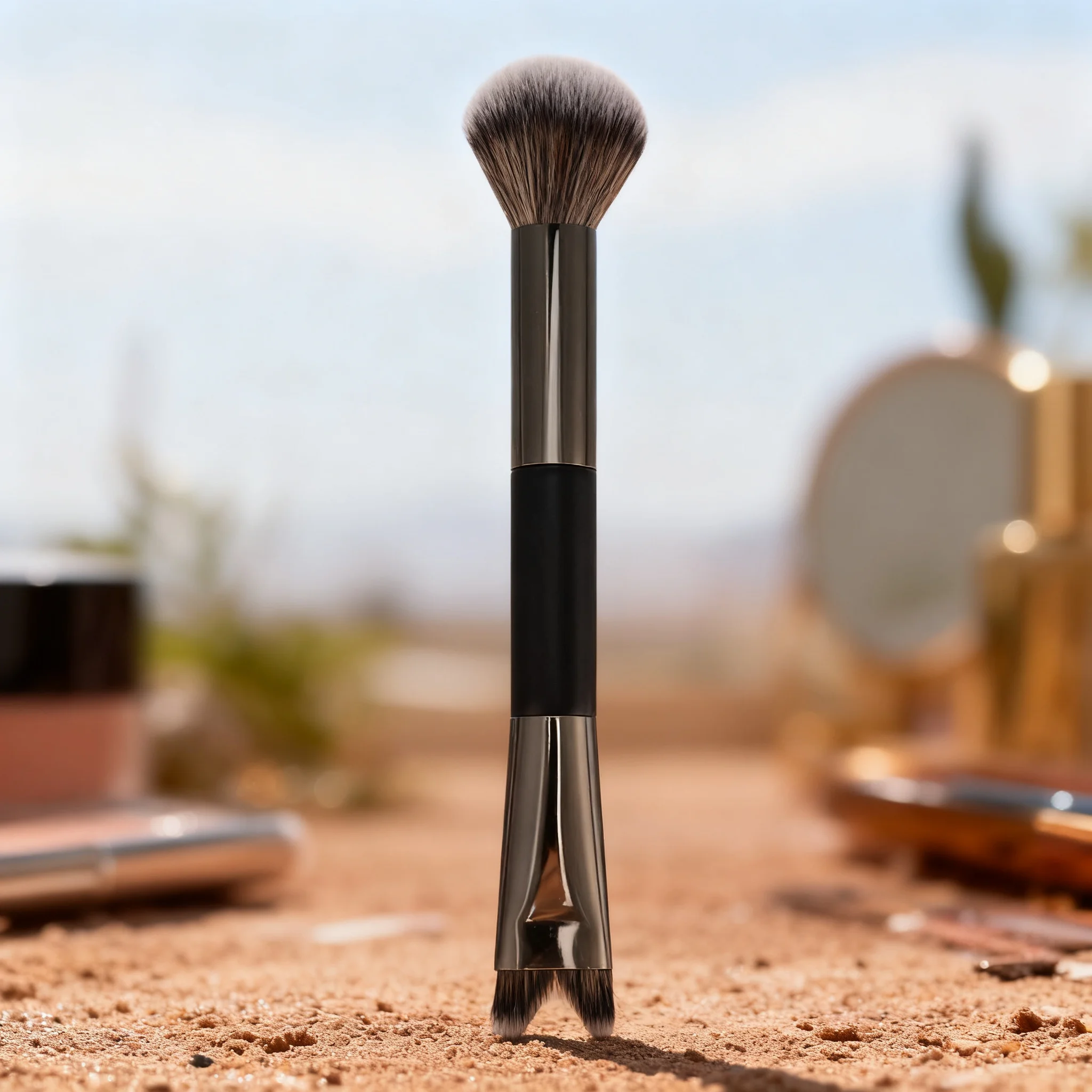 U-Shaped Dual Head Makeup Brush Nose Contour Brushes Set Eyeshadow Contour Face Brush for Precise Nose Sculpting Makeup Tools