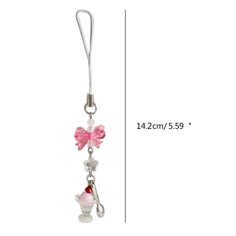 Ice Cream Mobile Pendant Ornament Fun Ice Cream Cellphone Ornament Beaded Pendant for Fashionable Individuals