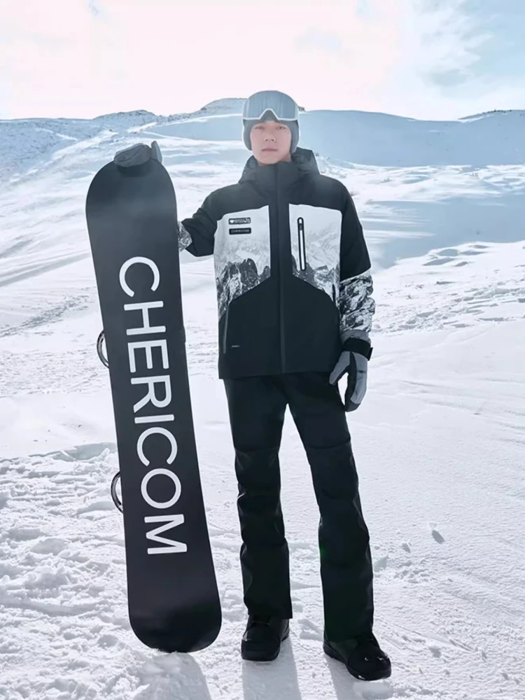 

Chericom куртка на гусином пуху с воротником-стойкой, съемный капюшон, внутренний карман на молнии, ветрозащитное водонепроницаемое пальто с подогревом Y309611Y