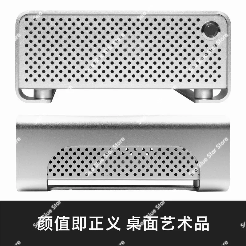 

DIY desktop ultra-thin horizontal Kuyu MGP all-aluminum mini chassis ITX chassis DC-ATX power supply