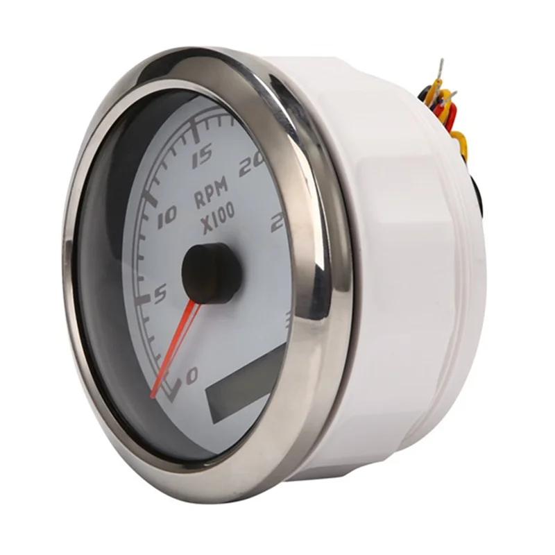 

A51K-85Mm LCD Hour Meter Marine Tachometer Speedometer 0-3000 RPM 12V/24V Red Backlight Odometer