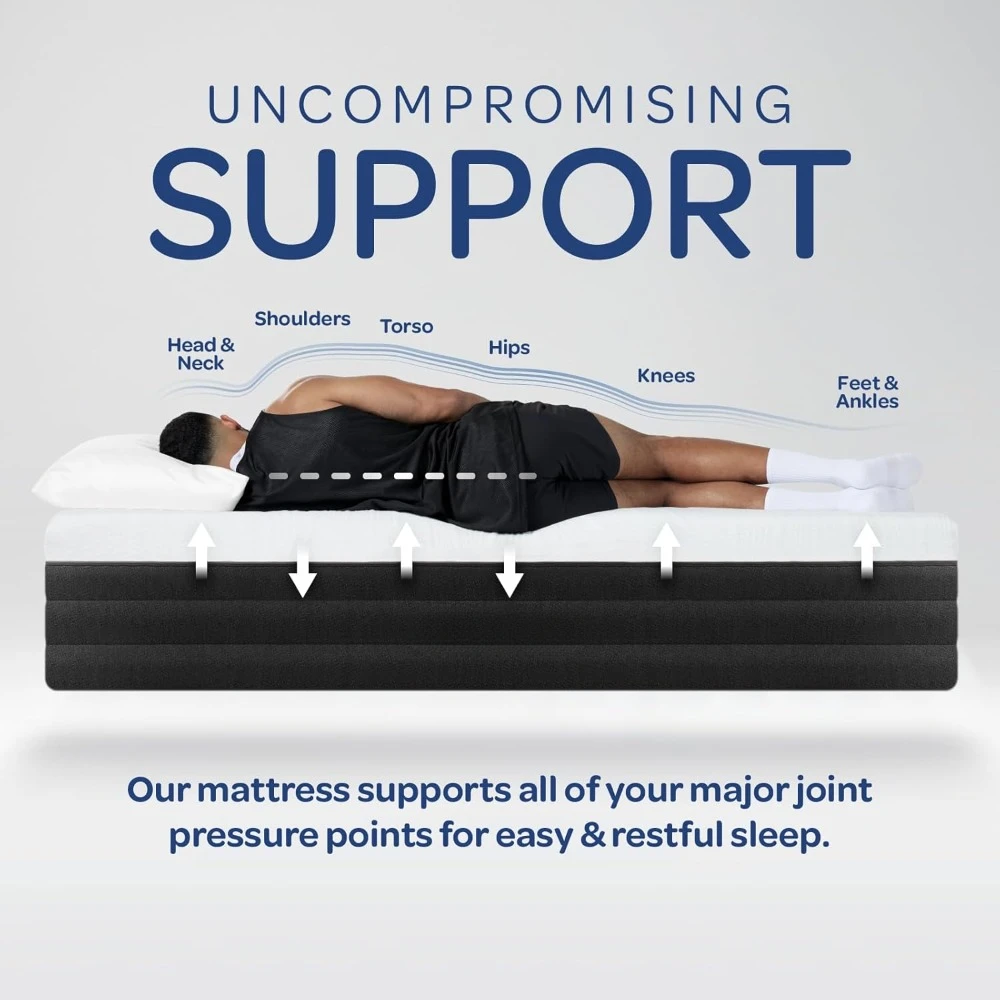 12 Inch Queen Size Mattress, Cooling Gel Memory Foam Bed Mattresses in a Box, Cool Touch Surface, Ergonomic Support