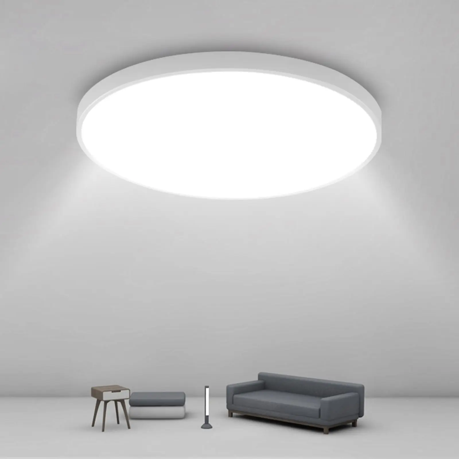 ضوء السقف LED Ø27cm، 24W 2400LM مصباح السقف، IP44 LED ضوء سقف الحمام، 6500K تركيبات الإضاءة البيضاء لغرفة النوم، الحمام #1