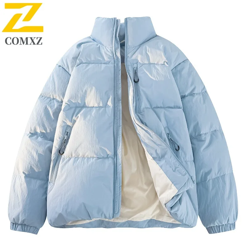 COMXZ جودة عالية الوقوف طوق الرجال أسفل سترة المشي لمسافات طويلة تسلق الرياح سترة معطف الحضرية الشارع الخفيفة جواكت شتوية #5