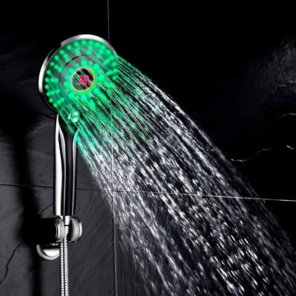 

Temperature Sensor Colorful LED Shower Head Water Power Handheld Luminous Shower Sprayers Automatically Color-Changing