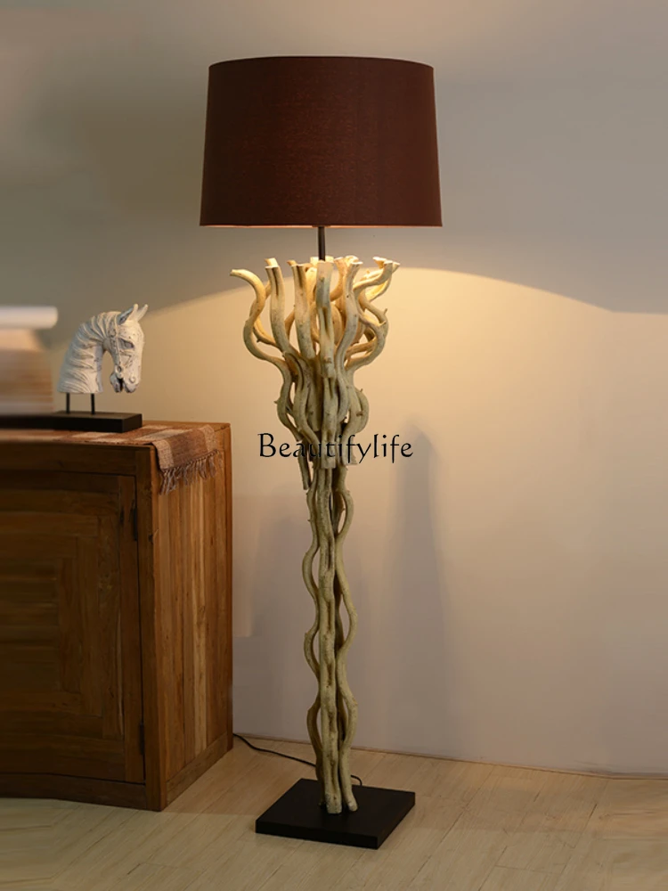 White Vine Art Soft Decoration Floor Lamp South East Asia Style Decoration