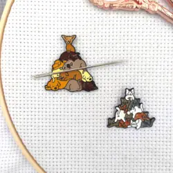 Needle Keeper Magnet Puppy Dogs Needle Minder Cute Magnetic Needle Keeper Finder Sewing Needles Holder Cross Stitch Embroidery