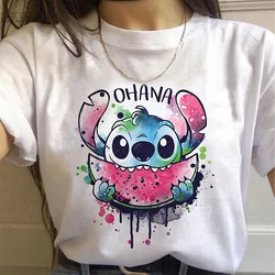 Disney Lilo & Stitch Heat Transfer Stickers para As Mulheres Camisetas/Moletom Cartoon Stitch Comer Melancia Patches Adesivos de vestuário