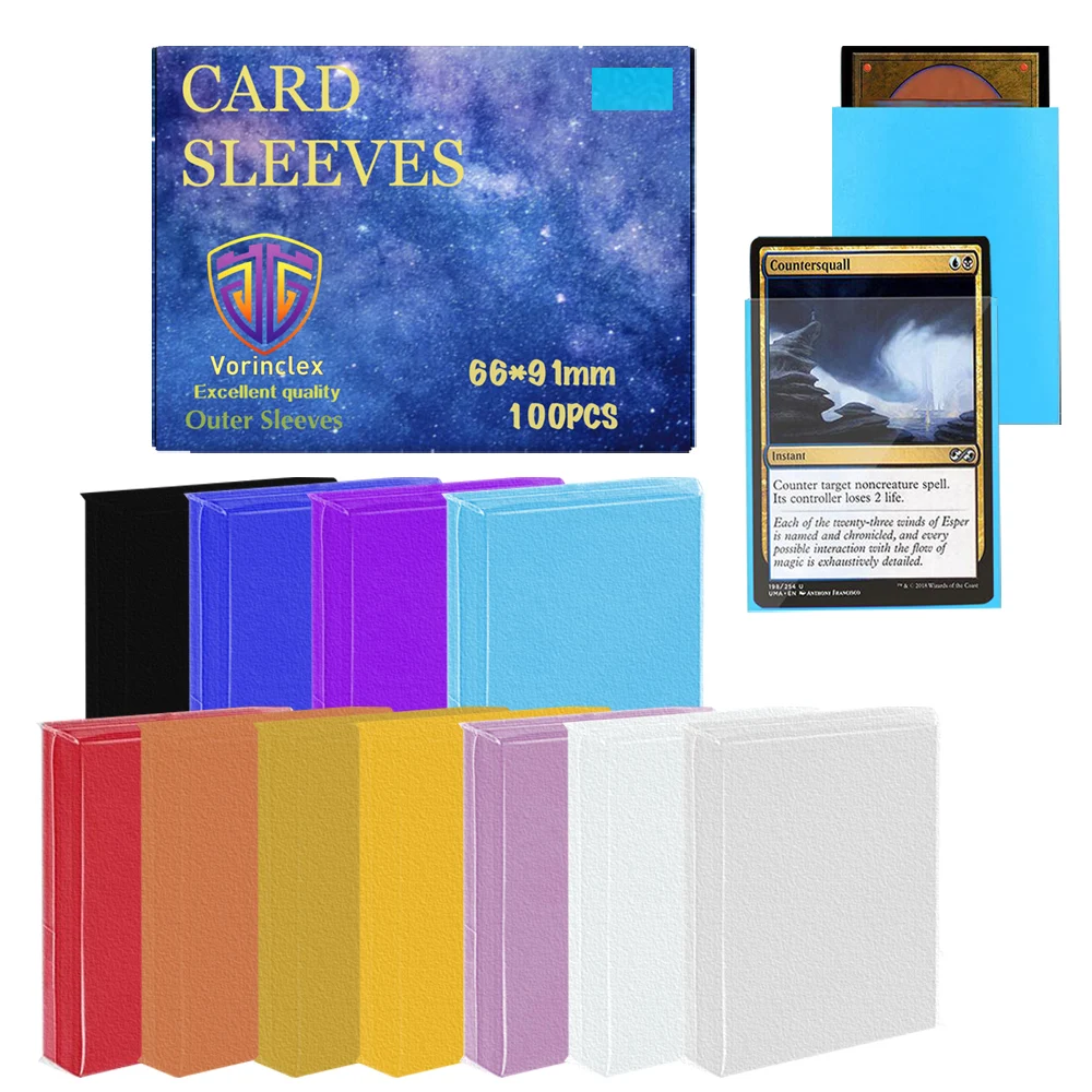 100 Pcs 66×91mm Frosted Card Sleeves Standard Size Protective Sleeves for PCTG Card Game Cards Cover for Baseball Cards