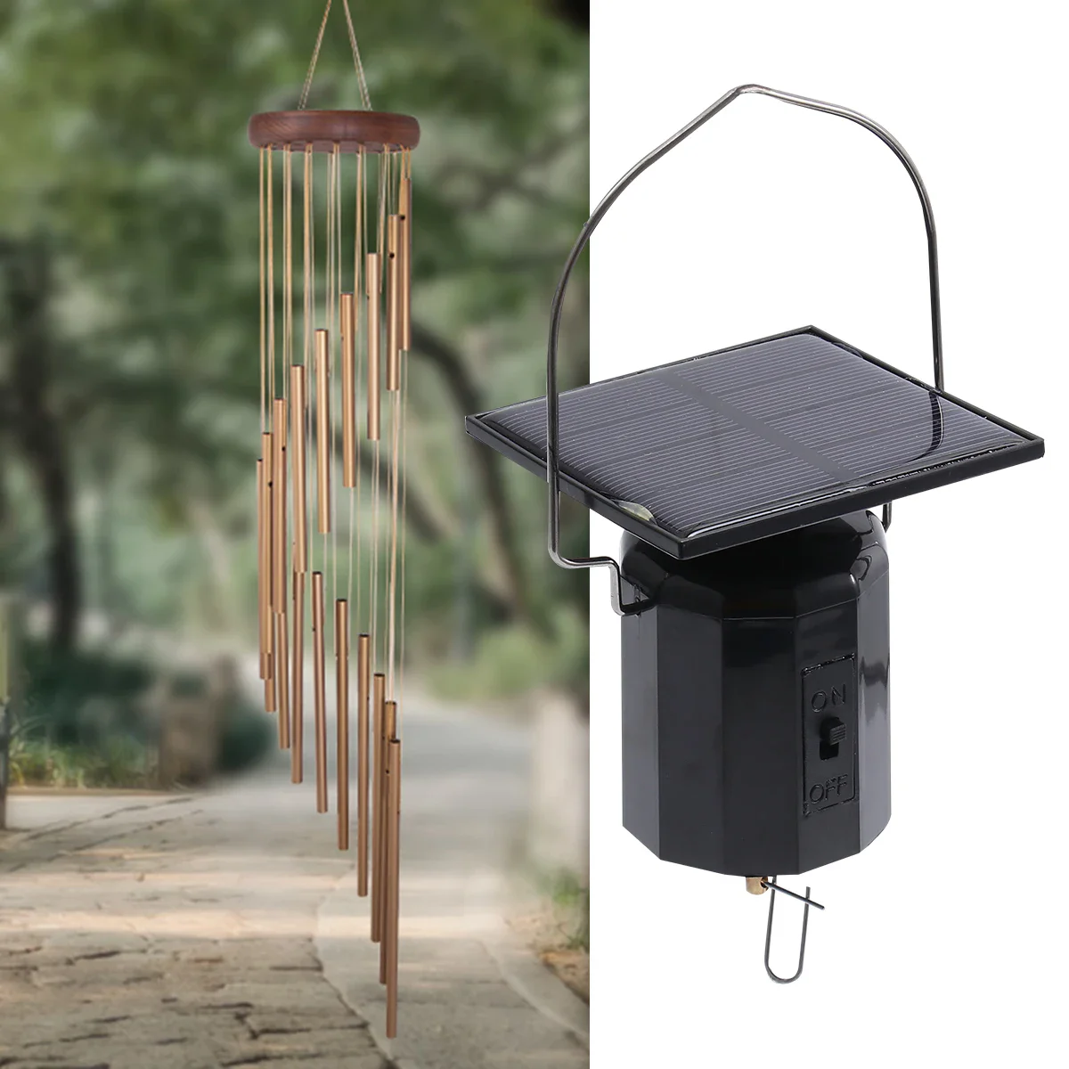 محرك دوار معلق محرك شمسي مع خطاف ، زخارف دقات رياح وصديقة للديكور الخارجي