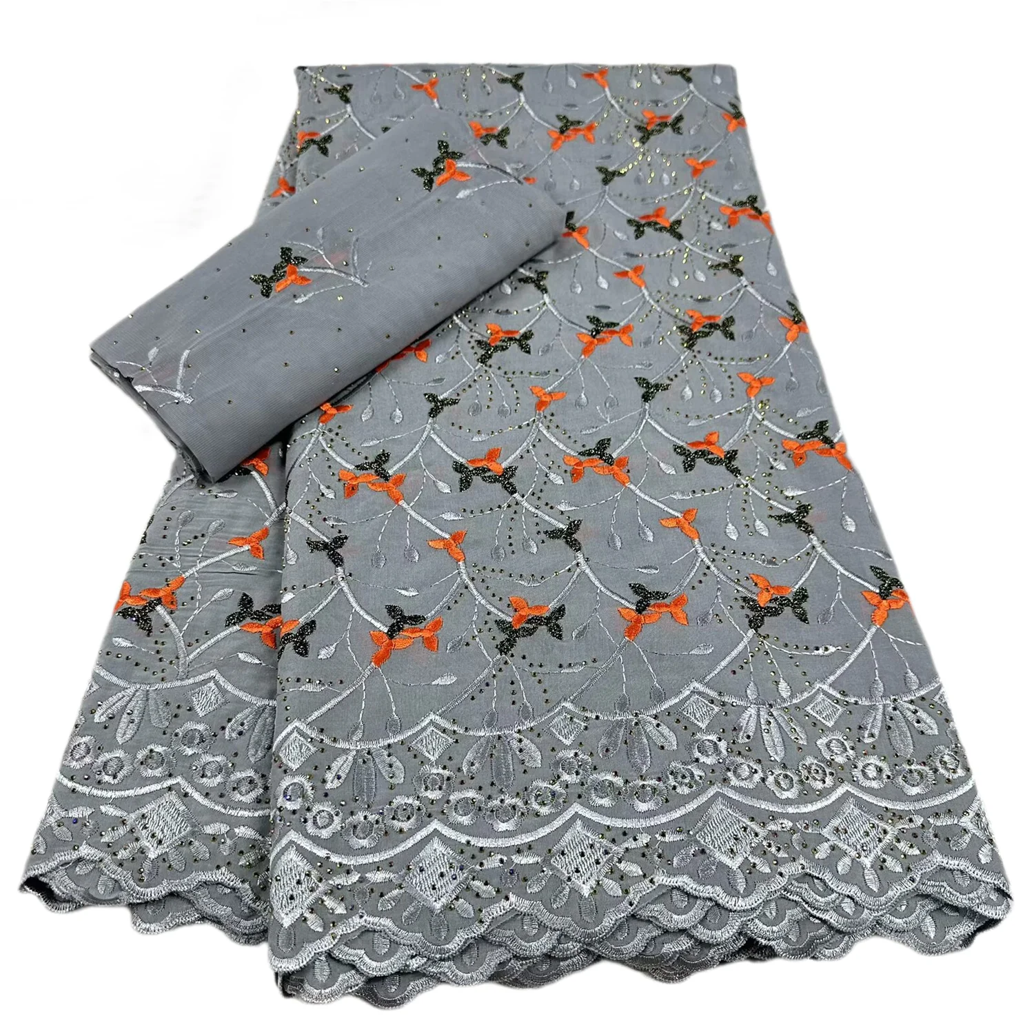 

Лидер продаж, 5 + 2 ярда/компл., высокое качество, африканская швейцарская вуаль, кружево для свадьбы, 100% хлопок, ткань с вышивкой, Нигерия, шитье, свадьба, SS