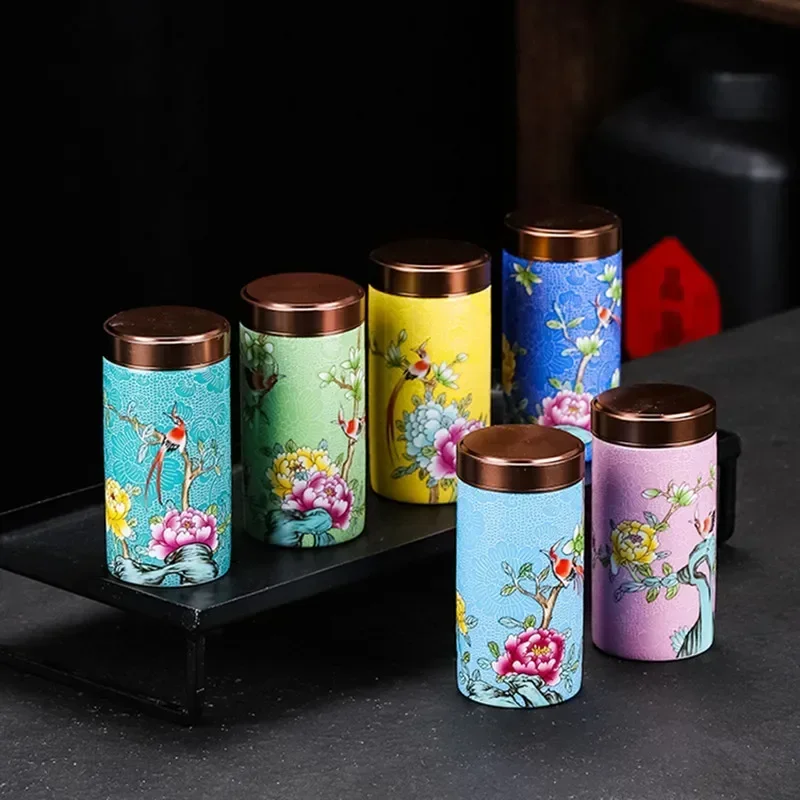 Mini Pottery Jar Airtight Pots Ointment Storage Box Ceramic Tea Organizer Storage Tanks Coffee Kitchen Storage Container