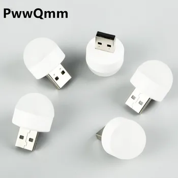 5V 1.2W Pocket Mini LED Nachtlampje USB Plug Lamp Power Bank Opladen USB Boek Lichten Kleine ronde Lezen Oogbescherming Lampen