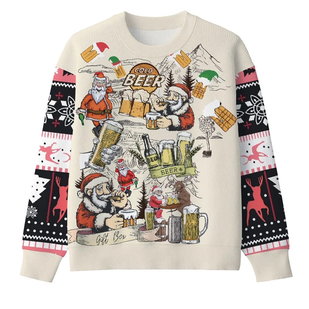 

Fall Winter Cartoon 3d Ugly Christmas Sweater Men's and Women's Fashion Casual Wear SweatShirt Multi-function Crewneck Knit Swea