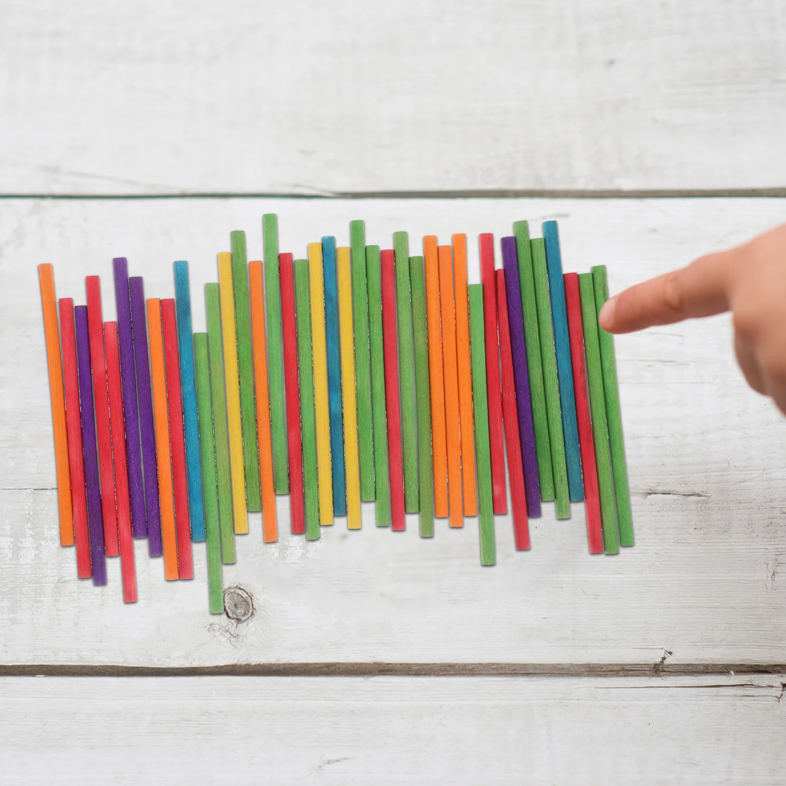 50pcs Colorful Wooden Sticks Bulk Rhythm Music Sticks for Kids Toy Musical Instruments Preschool Education Craft Glow