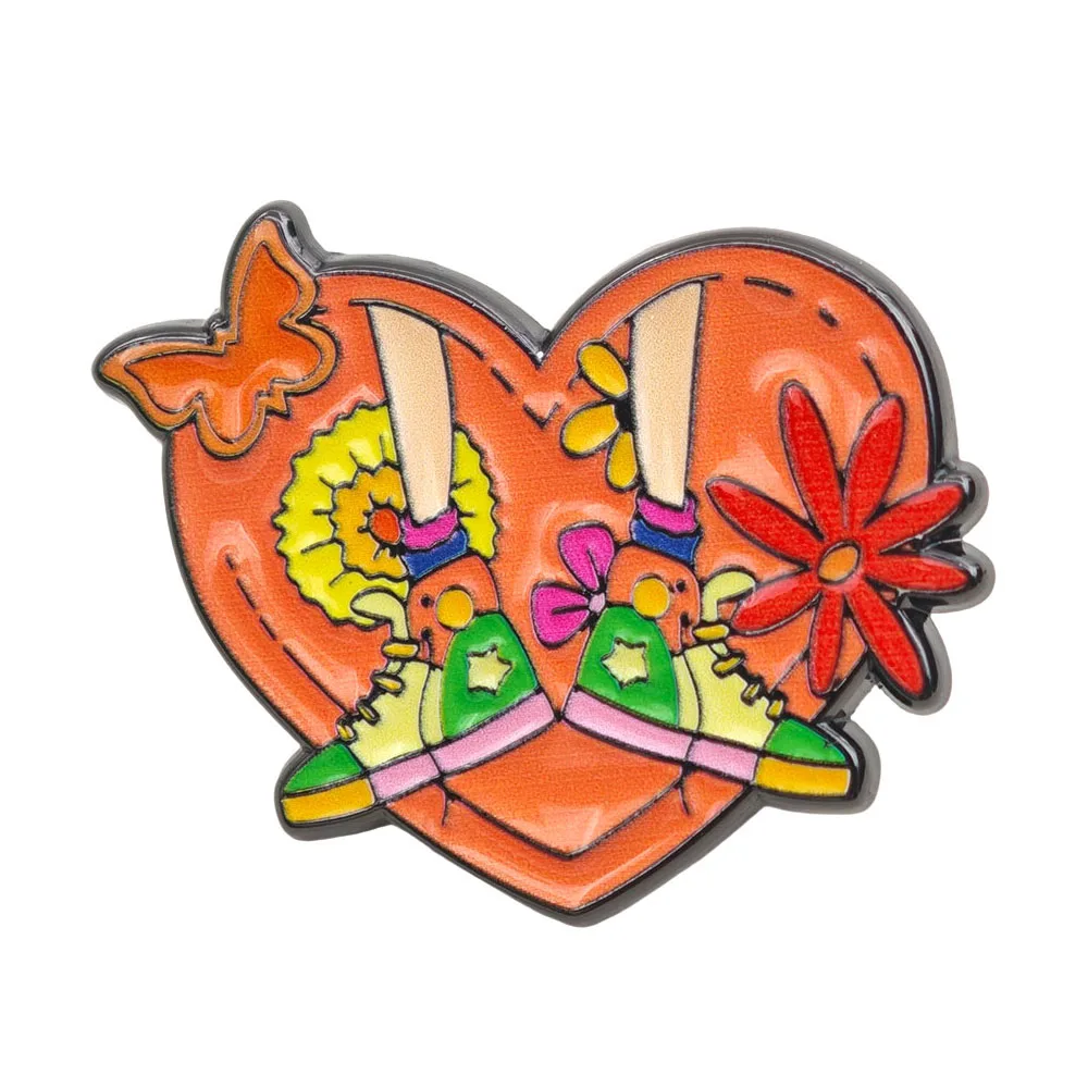Floricienta Heart Brooch Classic Argentine Telenovela Lapel Pin Colorful Sneakers Daisy Flower Badge Nostalgic Fans Jewelry Gift