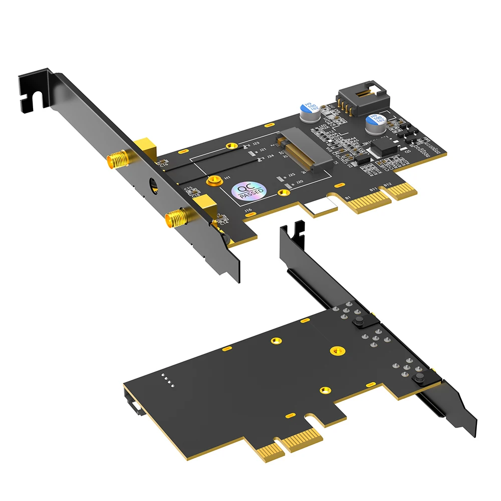 

Карта расширения M.2 Key A+E на PCI Express X1 с радиатором охлаждения, двухдиапазонный адаптер Wi-Fi 2,4 ГГц/5 ГГц, совместимый с Bluetooth
