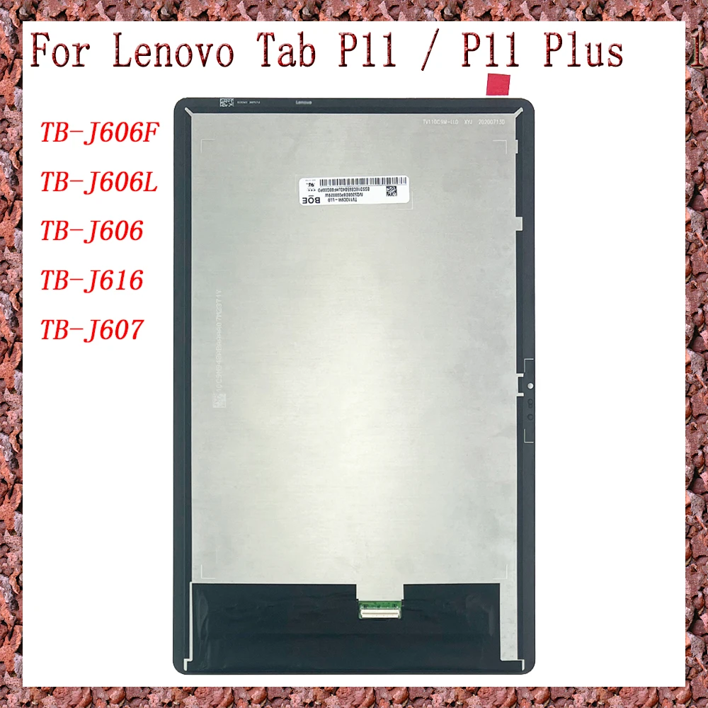 AAA For Lenovo Tab P11 / P11 Plus TB-J606F TB-J606L TB-J606 TB-J616 TB-J607 LCD Display Touch Screen Digitizer Assembly