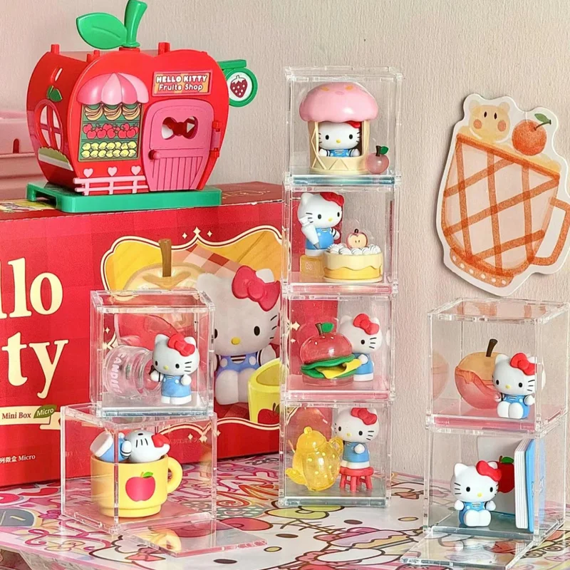 Hello Kitty Big Apple Workshop Series Mini Box Micro Handgefertigte Sanrio dekorative Ornamente Geschenk für Mädchen Sammlerfiguren