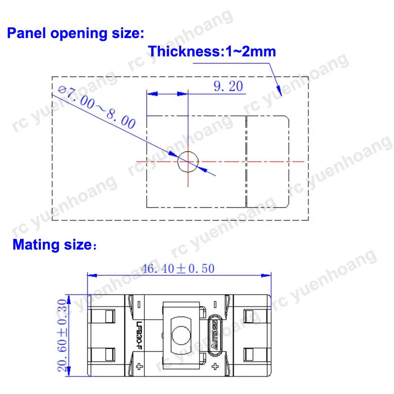Amass LFB30-F LFB/K30-M enchufe CC de 2 pines cobre plateado impermeable conector macho hembra hebilla fija para accesorio de modelo RC