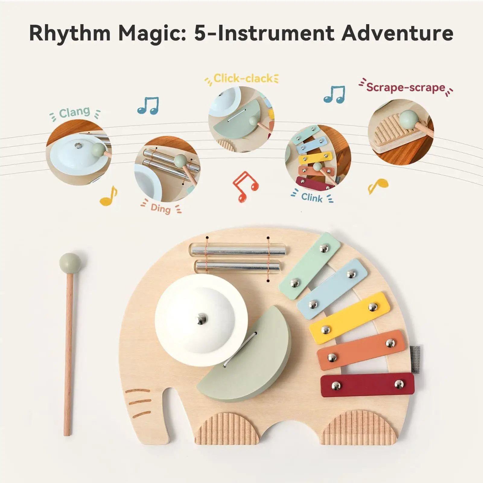 아기 뮤지컬 코끼리 장난감 세트 교육 실로폰 차임 발달 타악기 어린이를위한 생일 파티 호의