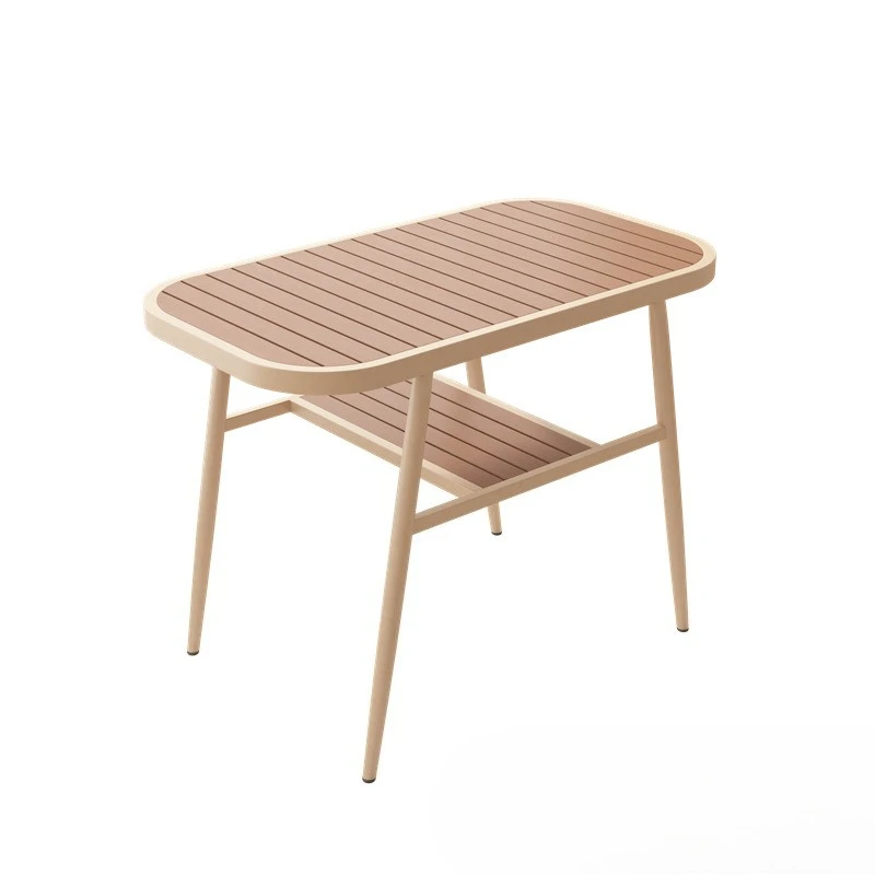 Simple plastic wood creative casual dining table and chairs outdoor tea table outdoor one table and two chairs