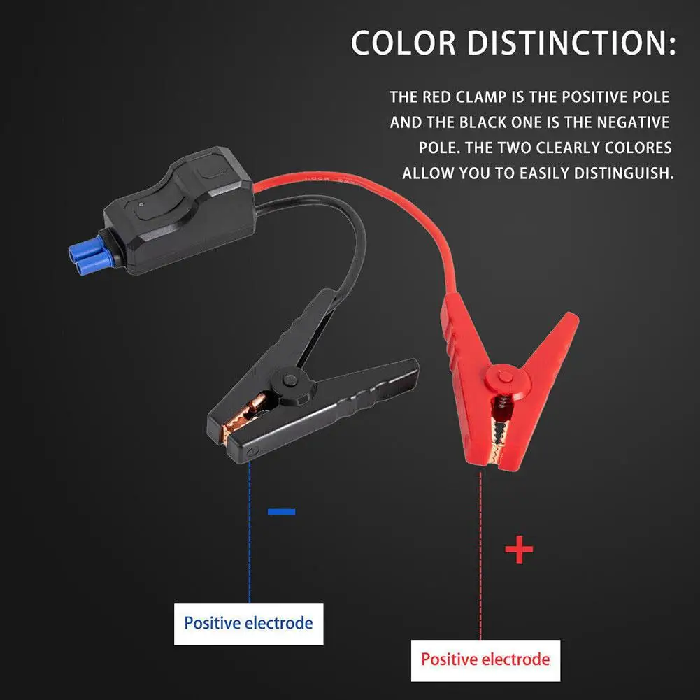 Jump Starter Cable With Clamps Booster Cable With EC5 Plug Connector And Prevent Reverse Charge Module For Car Jump Starter