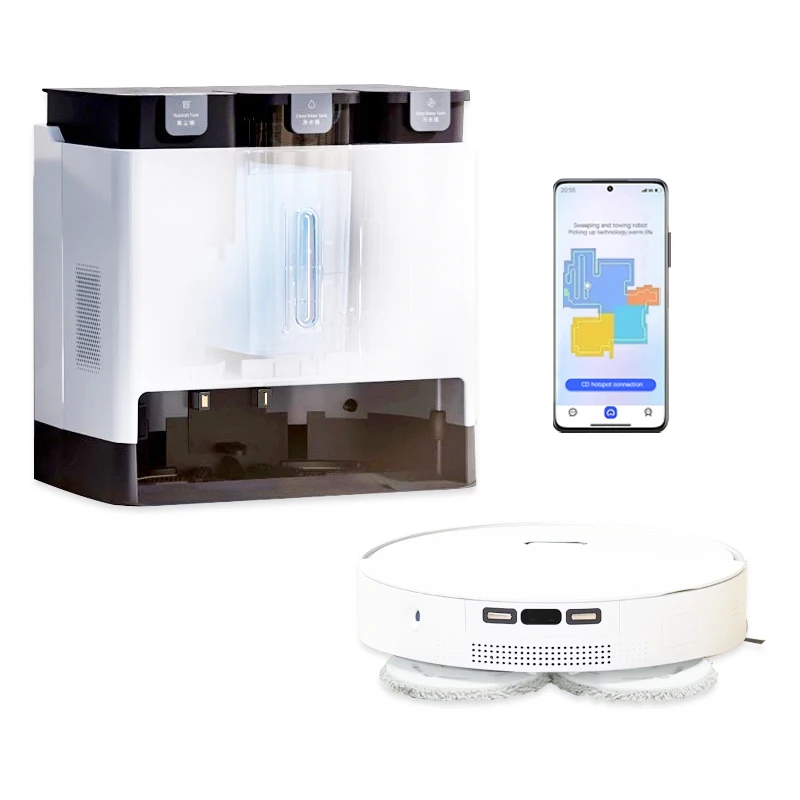 

Intelligent Automatic Robotic Vacuum Cleaner And Mop Robot Vacuum Cleaner With Self-Empty Cleaning Dustbin Station