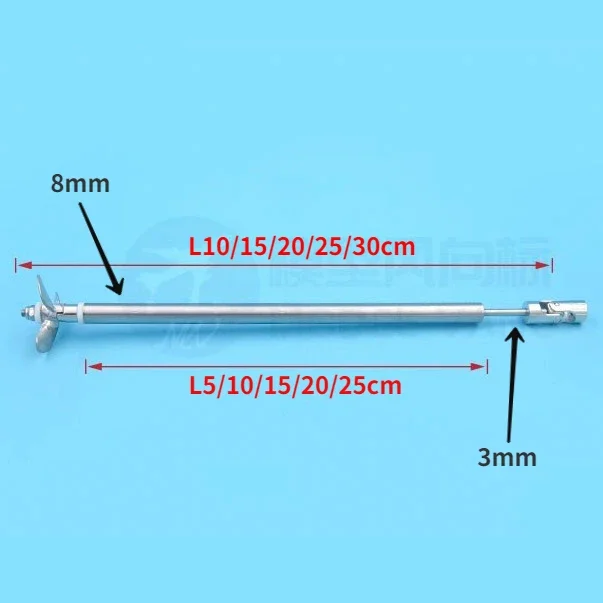 3mm RC Boat Shaft Set L10/15/20cm Stainless Steel DriveShaft+Shaft Sleeve+3 Blade Alloy Propeller+Coupling-A/Cardan Joint-B