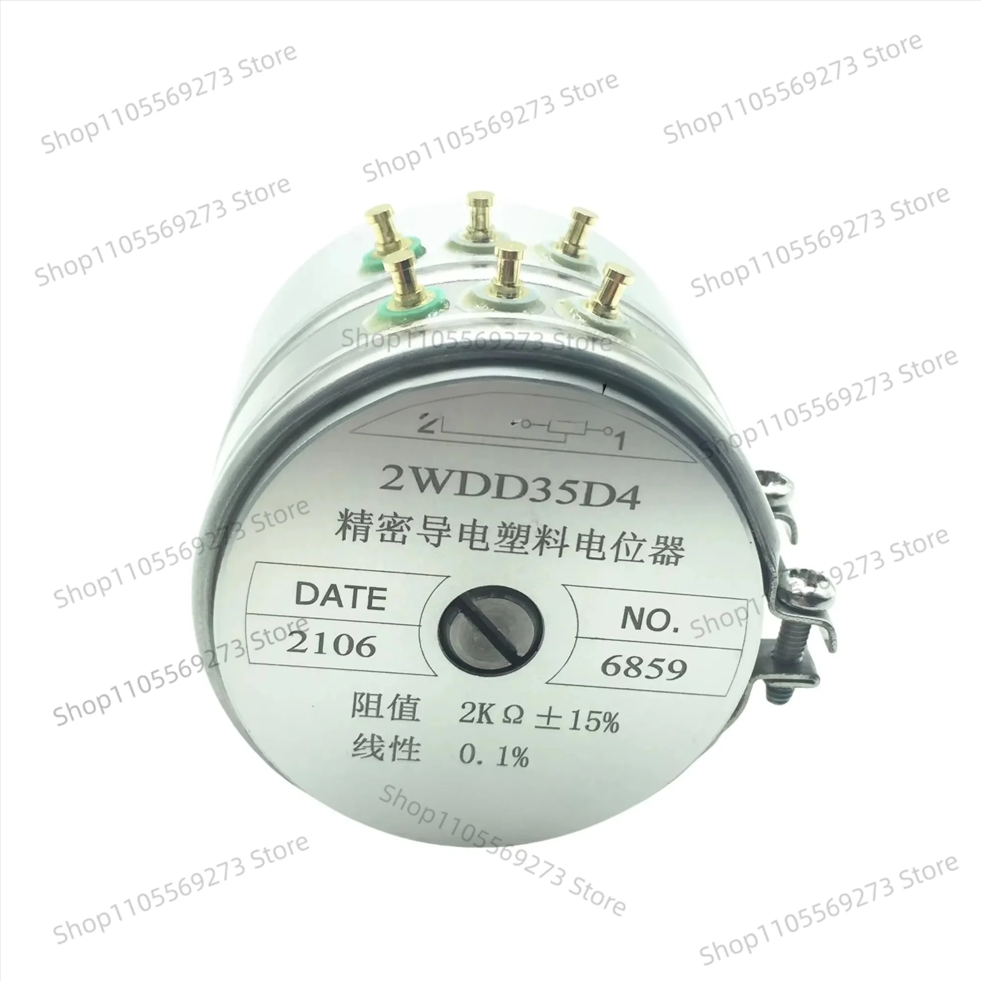 

1PCS Precision conductive plastic potentiometer dual 2WDD35D4 angular displacement sensor 1K2K5K10 K linearity 0.1
