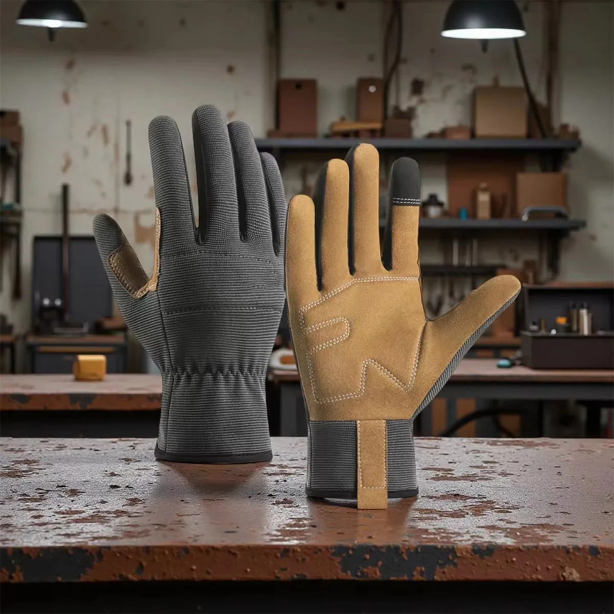 قفازات عمل خفيفة الأداء، قابلة للتنفس، متعددة الأغراض، تعمل باللمس، مع قبضة ممتازة للرجال والنساء
