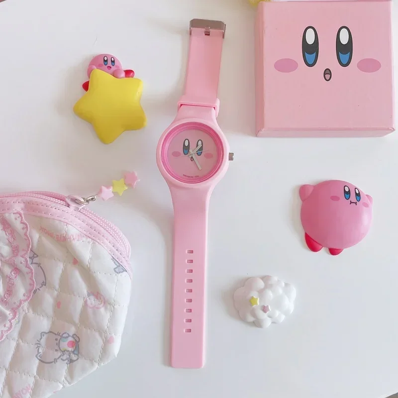 Anime Kirby Watch Cute Cartoon Imported Movement Waterproof Electronic Wristwatch Kawaii Wrist Watch Accessories Girl Gifts