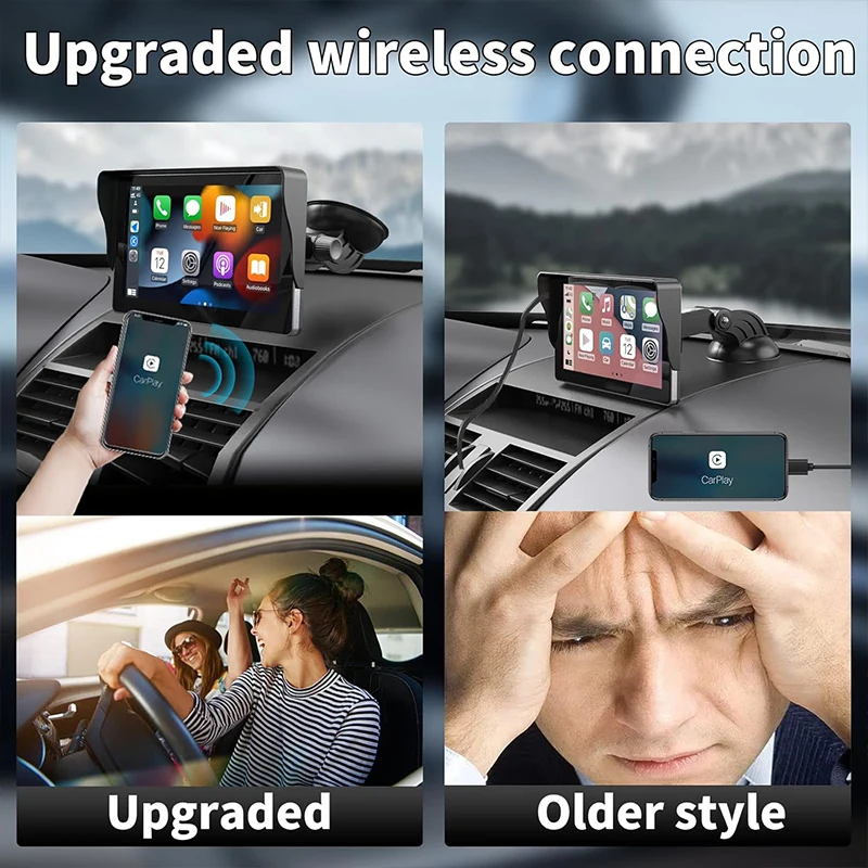 مشغل الوسائط المتعددة المحمول بشاشة تعمل باللمس للسيارة مع أبل كاربلاي أندرويد راديو بلوتوث تلقائي أنظمة السيارة الذكية MP5