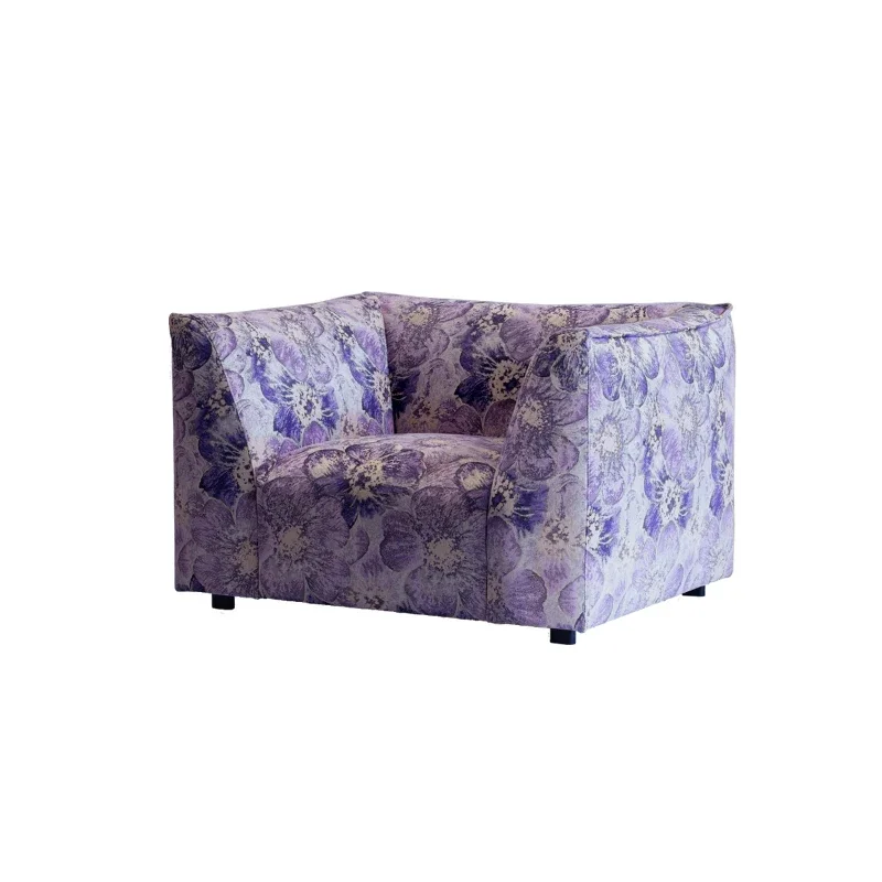 

Purple Italian medieval single sofa living room light luxury sofa chair design