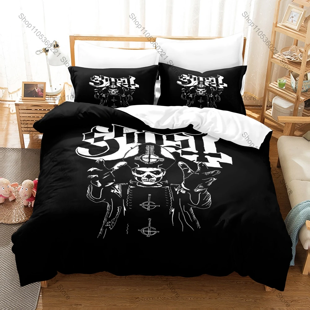 Ghost Rock Band Tank 3Pcs Bedding Set Soft Microfiber Duvet Cover Pillowcase Bed Linen Single Twin Full Queen King Size Home