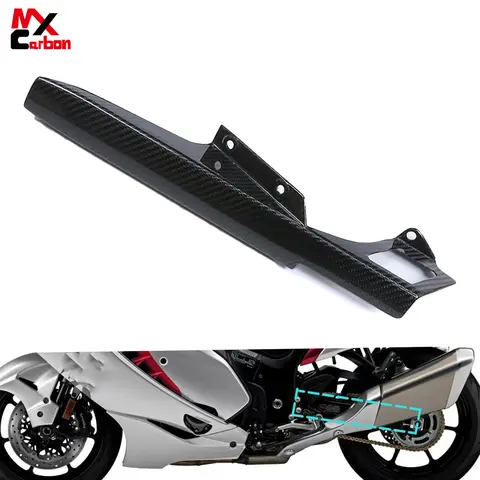 오토바이 리어 체인 가드 커버, 스즈키 하야부사 GSX1300R 2021 2022 2023 용, 리얼 탄소 섬유 벨트 커버, 보호대 페어링