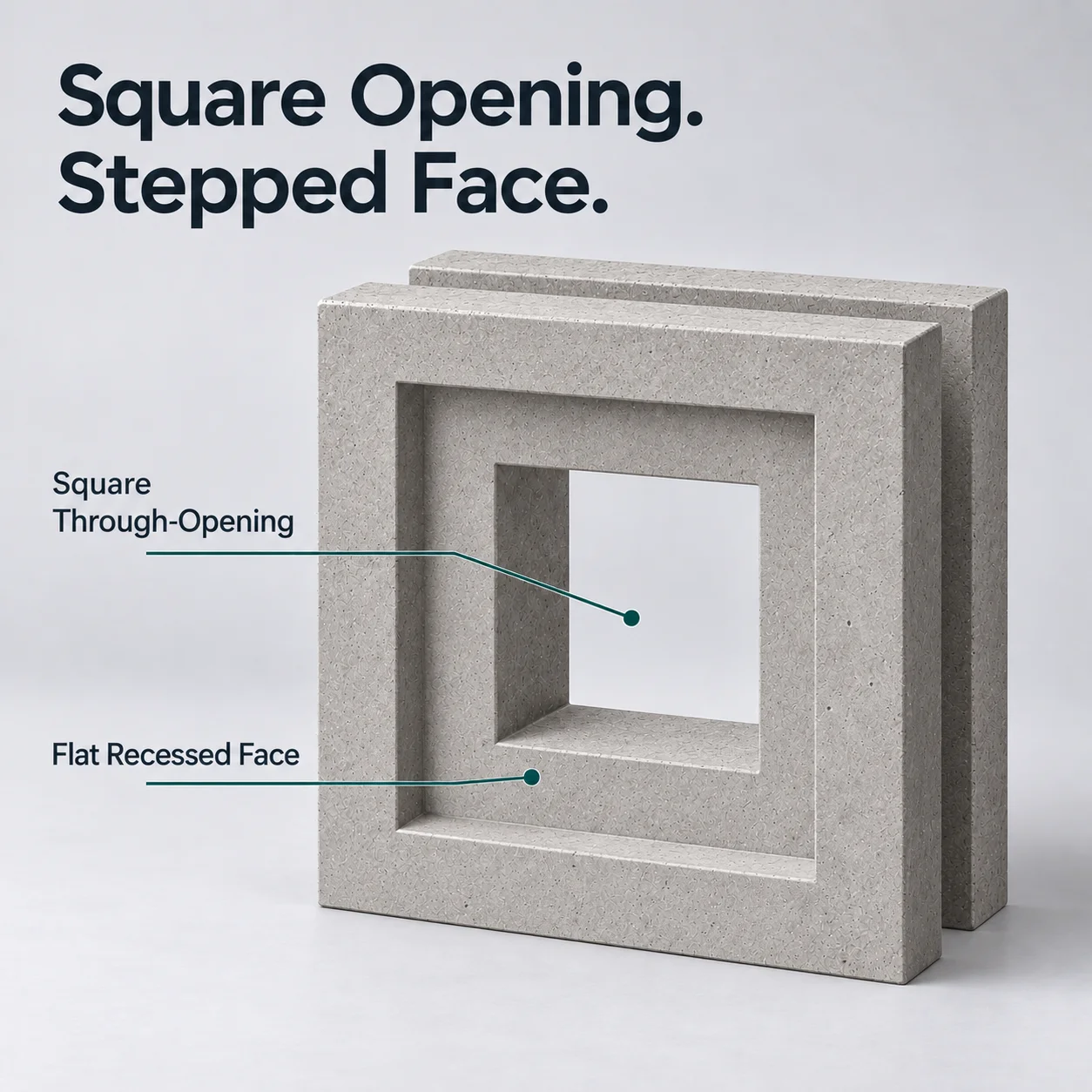 Cement Mold Stepped Square Block 20x20x10cm, Reusable ABS Plastic Screen Mold for Patio Garden Courtyard Divider DIY Home Decor