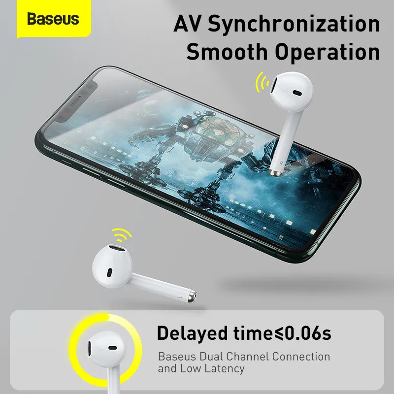 Baseus W04pro Ture หูฟังไร้สาย TWS Bluetooth 5.0หูฟัง Plus ลด Voice Case ใหม่หูฟัง Silico