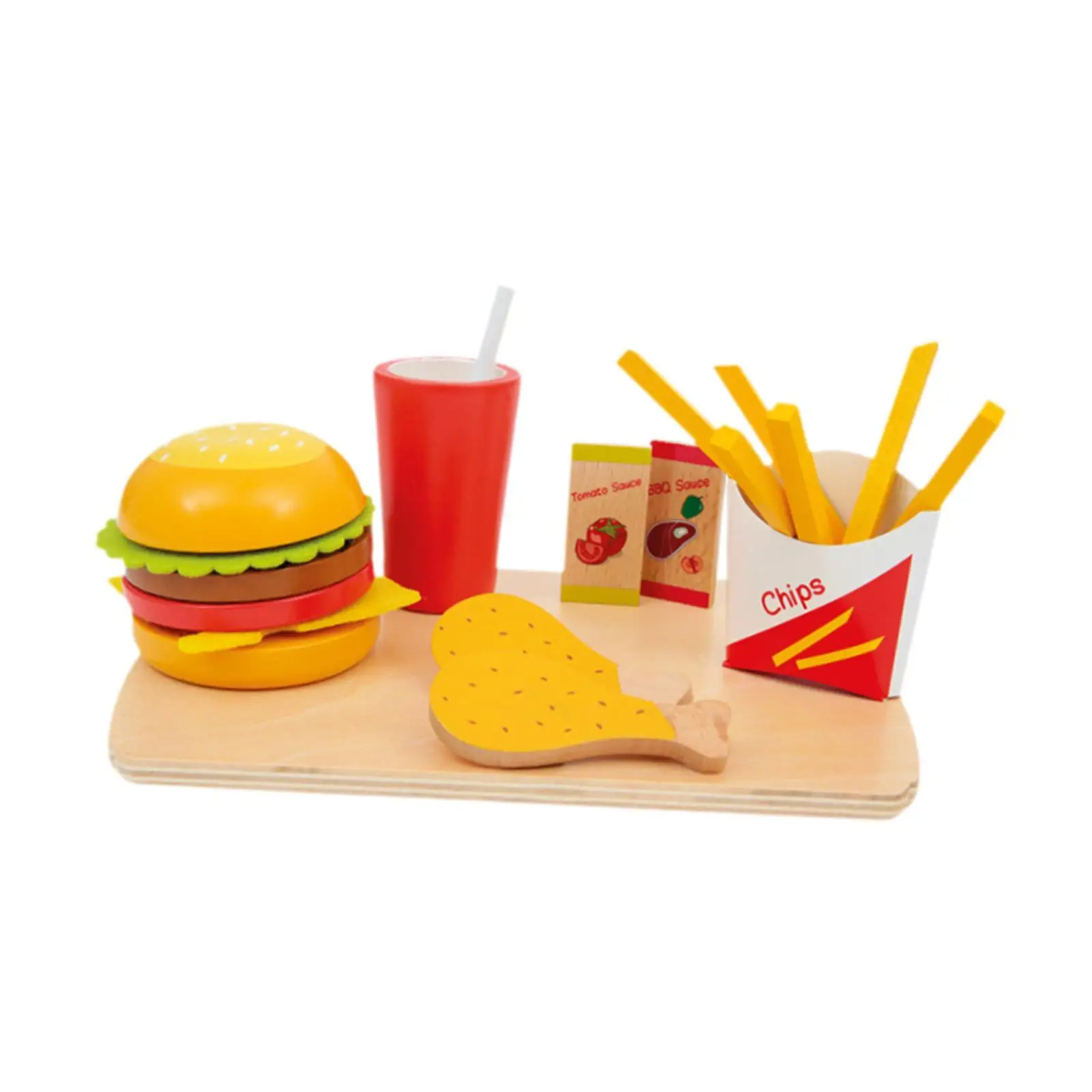 Pretend Play Fast Food Set Burger Fries Play Set for Preschool Girls Boys