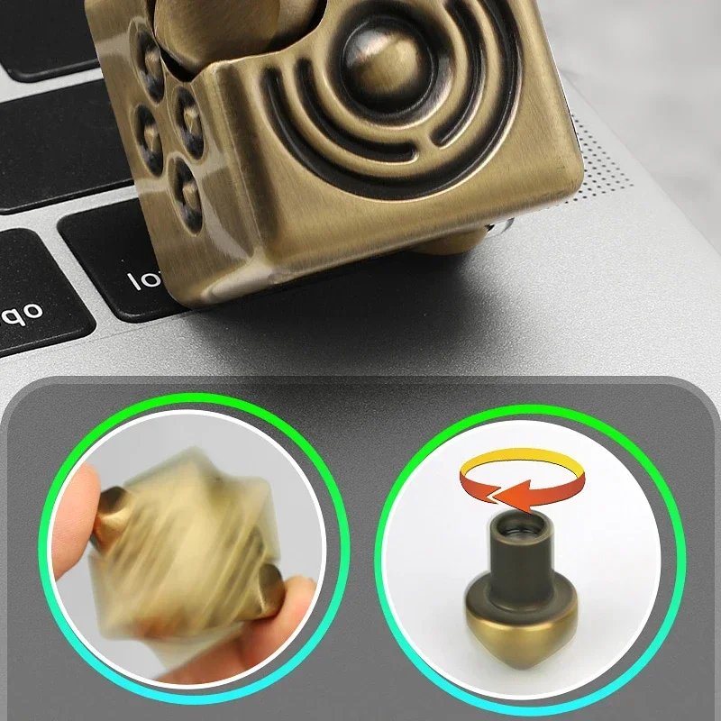 EDC Cube Fidget Spinner Kreisel Antistress Würfelspitze Antistress Metall Gyro Dekompression Coole Dinge Schreibtisch Gadgets ADHS